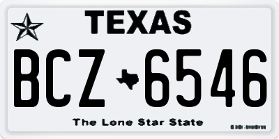 TX license plate BCZ6546