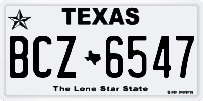 TX license plate BCZ6547