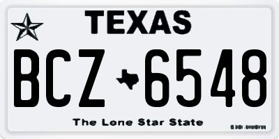 TX license plate BCZ6548