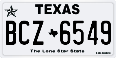TX license plate BCZ6549