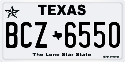 TX license plate BCZ6550