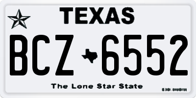 TX license plate BCZ6552