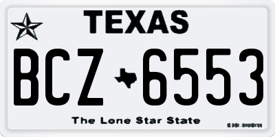 TX license plate BCZ6553