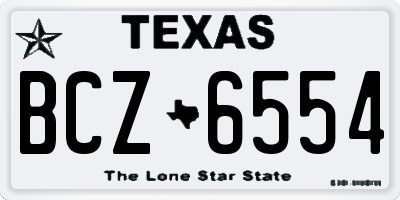 TX license plate BCZ6554