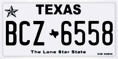 TX license plate BCZ6558