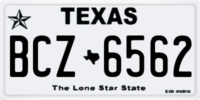 TX license plate BCZ6562