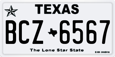 TX license plate BCZ6567