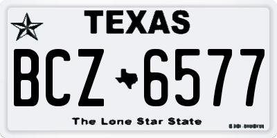 TX license plate BCZ6577