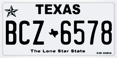 TX license plate BCZ6578