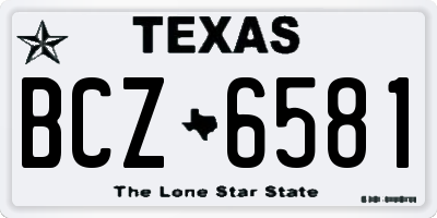 TX license plate BCZ6581