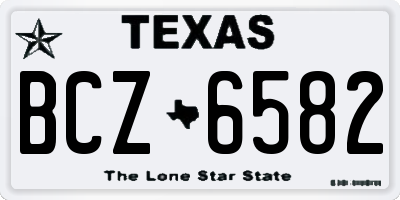 TX license plate BCZ6582