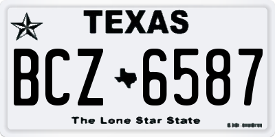 TX license plate BCZ6587