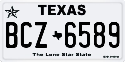 TX license plate BCZ6589