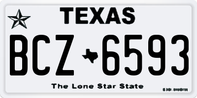 TX license plate BCZ6593