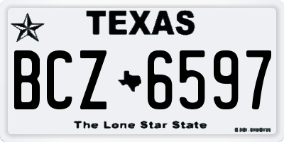 TX license plate BCZ6597