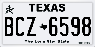 TX license plate BCZ6598
