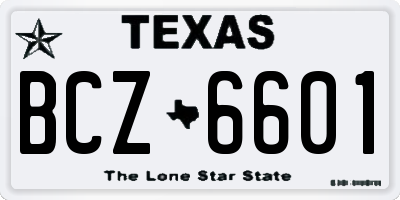 TX license plate BCZ6601
