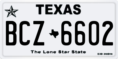 TX license plate BCZ6602