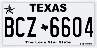 TX license plate BCZ6604