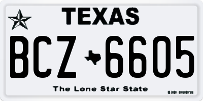 TX license plate BCZ6605
