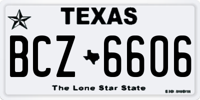 TX license plate BCZ6606