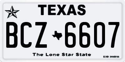 TX license plate BCZ6607