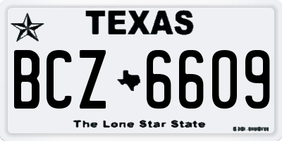 TX license plate BCZ6609