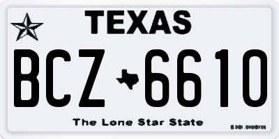 TX license plate BCZ6610