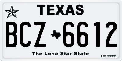 TX license plate BCZ6612