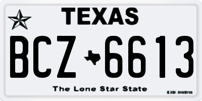 TX license plate BCZ6613