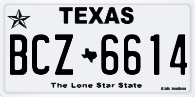 TX license plate BCZ6614