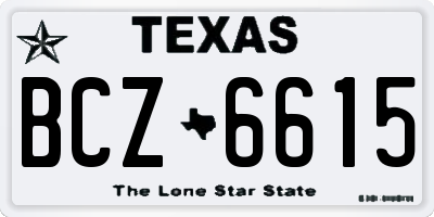 TX license plate BCZ6615