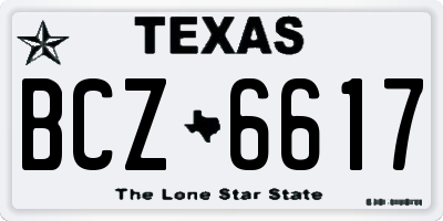 TX license plate BCZ6617