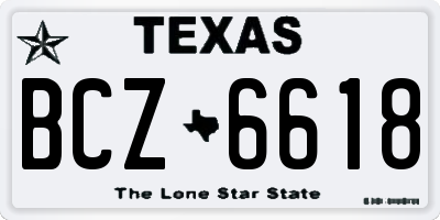TX license plate BCZ6618