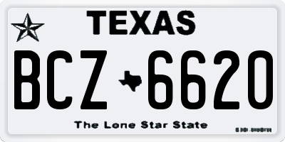 TX license plate BCZ6620