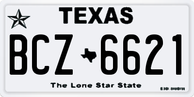 TX license plate BCZ6621