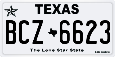 TX license plate BCZ6623
