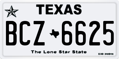 TX license plate BCZ6625