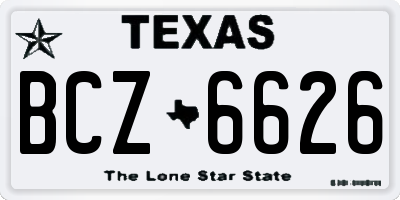 TX license plate BCZ6626