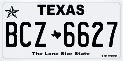 TX license plate BCZ6627