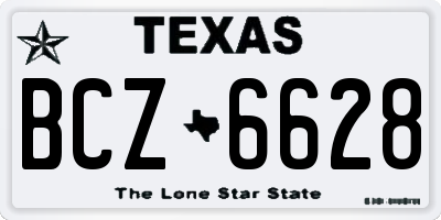 TX license plate BCZ6628