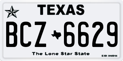 TX license plate BCZ6629