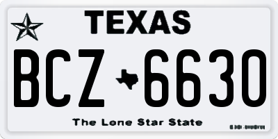 TX license plate BCZ6630