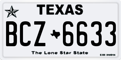 TX license plate BCZ6633