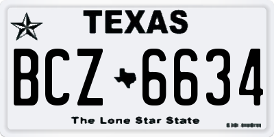 TX license plate BCZ6634