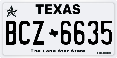 TX license plate BCZ6635