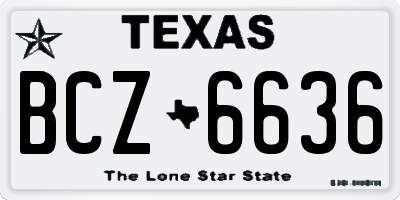 TX license plate BCZ6636