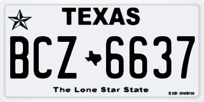 TX license plate BCZ6637