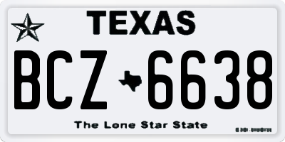 TX license plate BCZ6638