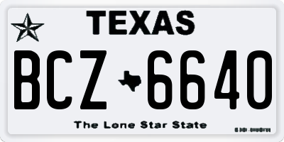 TX license plate BCZ6640